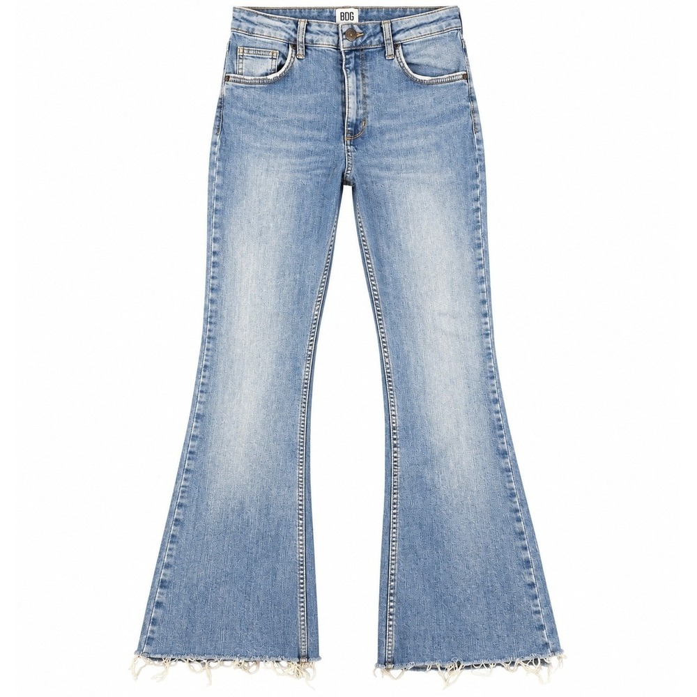 BDG Urban Outfitters Womens 28 High Rise Cropped Flare Jeans Altered Raw Hem